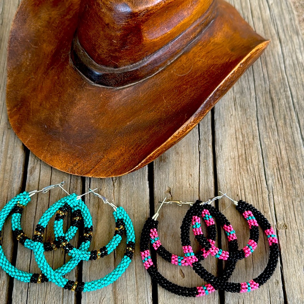 Beaded Earrings: “In the Loop” by Crazy Train NWT